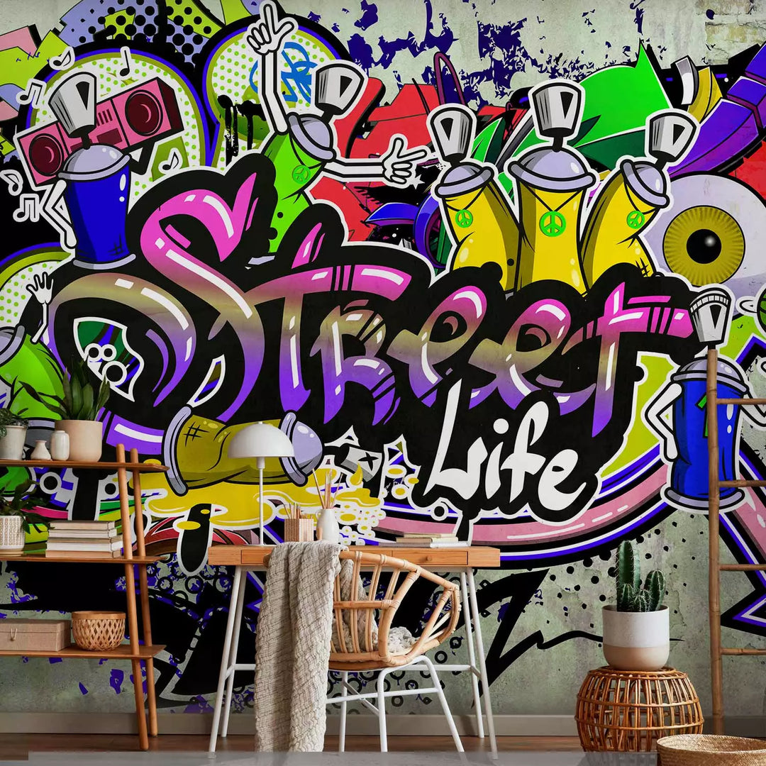 Fototapetes ar graffiti jauniešu istabai ar grafiti rakstu - 88011 G-ART