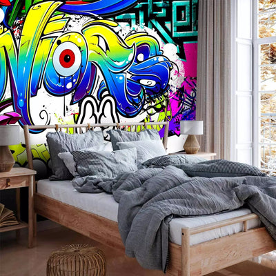 Wall Murals - colorful graffiti-style street art text, 64600g-art