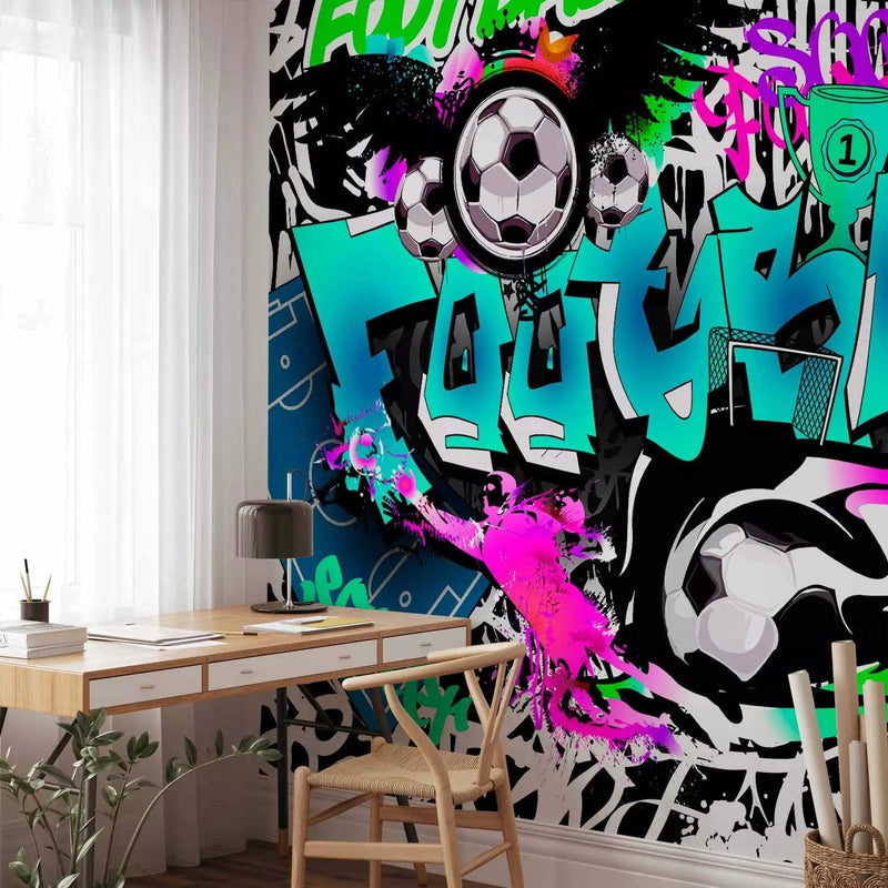 Wall Murals with football-themed graffiti - 88924 G-ART