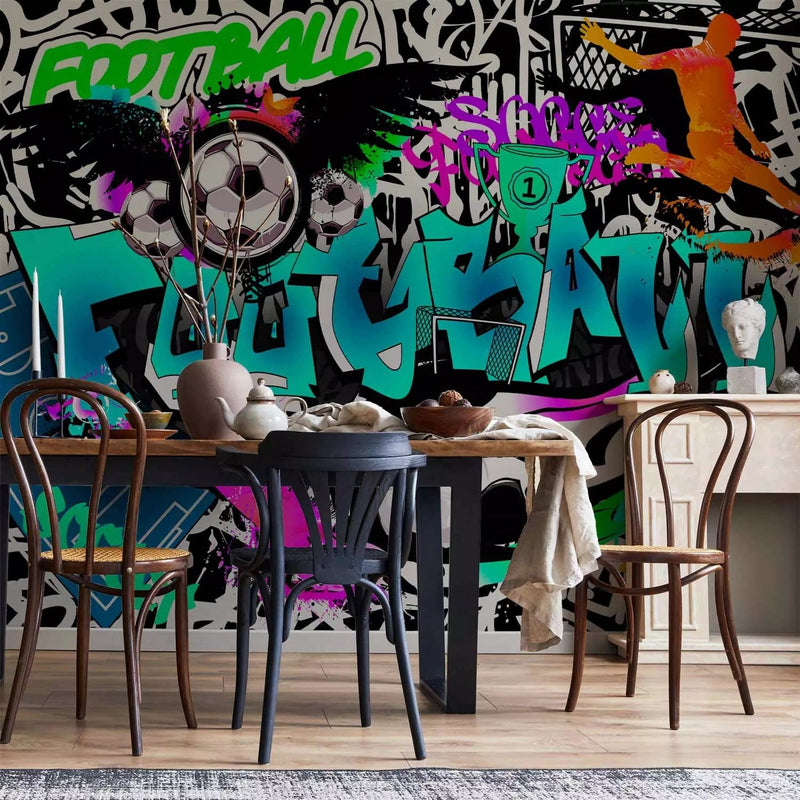 Wall Murals with football-themed graffiti - 88924 G-ART