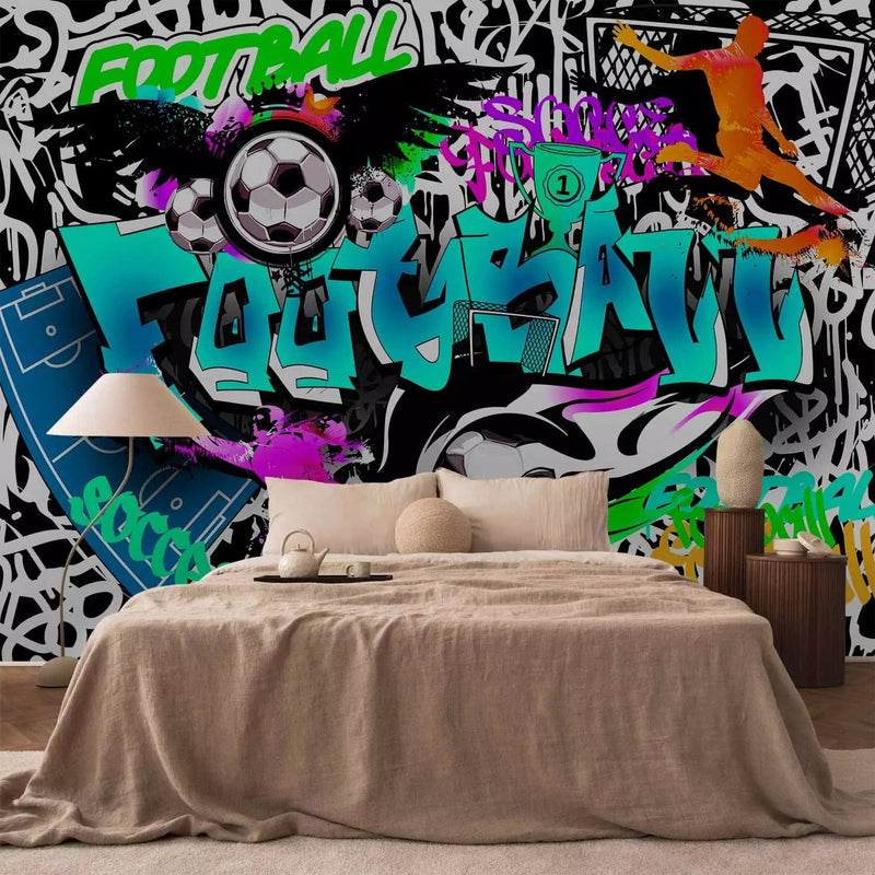 Fototapetes ar graffiti uz futbola tematiku - 88924 G-ART