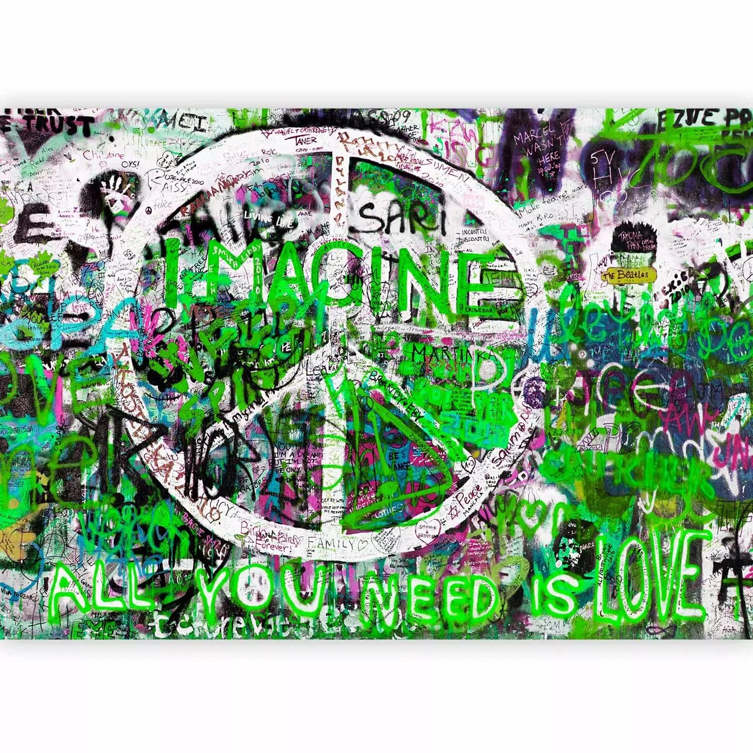 Fototapetes - grafiti ar krāsainu tekstu angļu valodā, 88514 G-ART