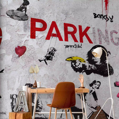 Wall Murals with graffiti in the style of Banksy - Diversity, 65711, gray G-ART