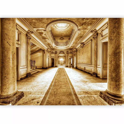 Wall Murals with hall and marble floor in brown tones - 60202G-ART