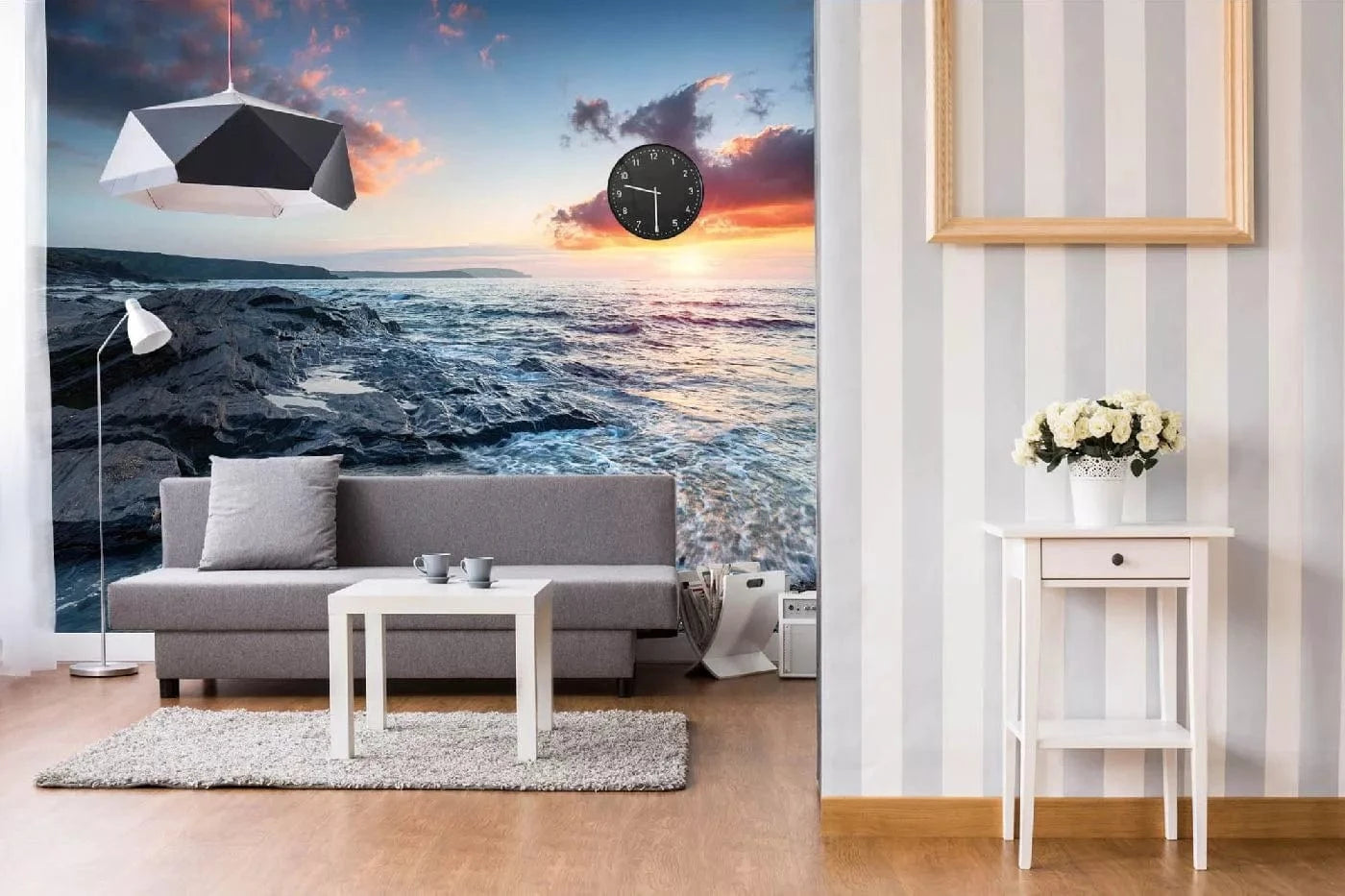 Fototapetes ar jūras skatu - Dramatisks saulrieta debesis, skaista ainava D-ART