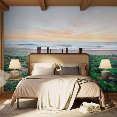 Wall Murals by the sea -Asainava with the road leading to the beach and the sea G -art