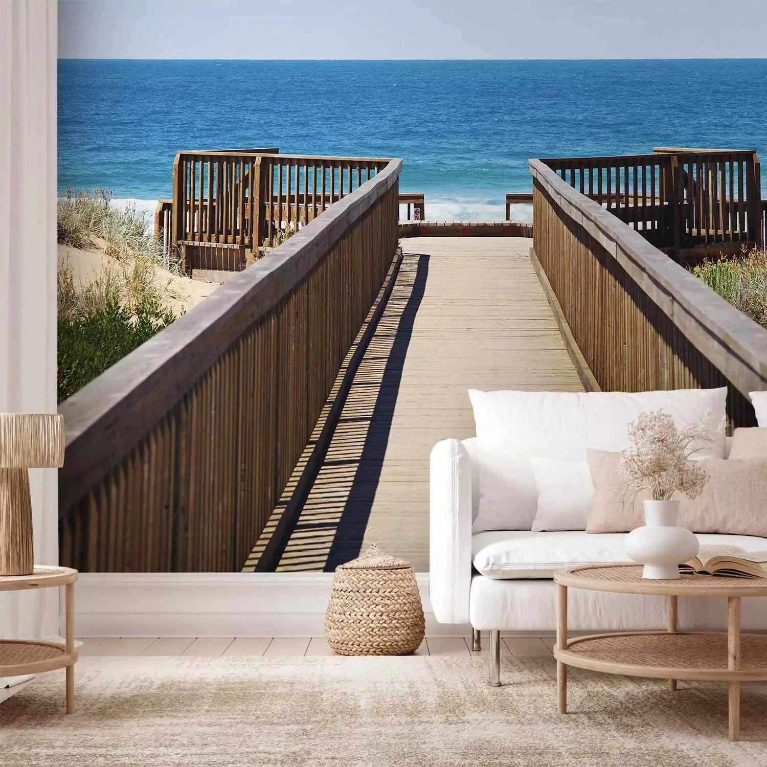 Burvīgas fototapetes ar skatu uz jūras vārtiem - zilos toņos G-ART