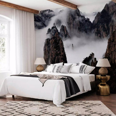 Wall Murals with Sea of Clouds in the Huangshan Mountains in China - in the interior G-ART