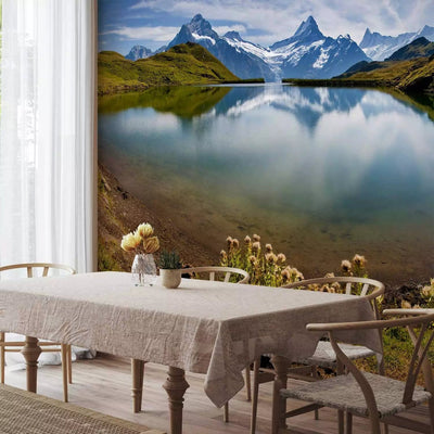 Wall Murals - Swiss mountain landscape - mountains reflected in the lake G-ART