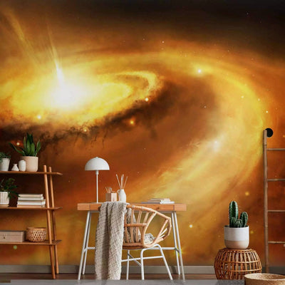 Wall Murals with galaxy center in orange, 60596 G-ART