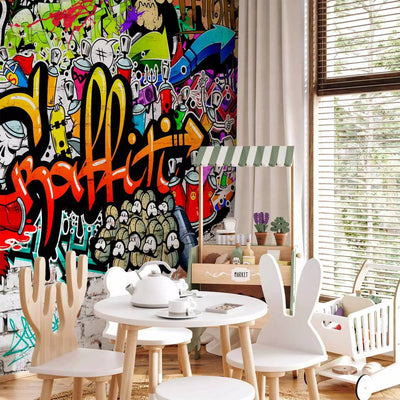 Wall Murals for a youth room with colored graffiti, 61930 G-art