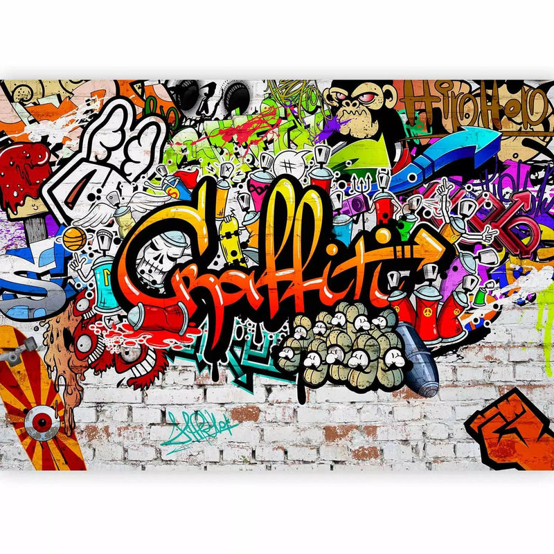 Wall Murals for a youth room with colored graffiti, 61930 G-art