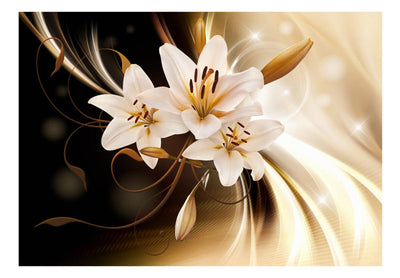 Fototapetes ar lilijām uz eleganta fona - Gaismas spēle, 64483 G-ART