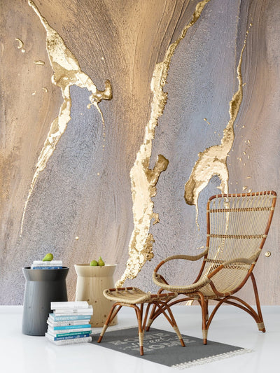 Fototapetes ar māksliniecisku dizainu - Zelta marmors, 184x254 cm D-ART
