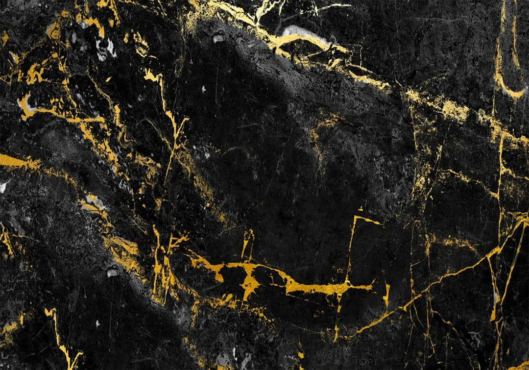 Fototapetes ar marmora rakstu melnā un zeltā krāsā - uz pasūtījumu G-ART