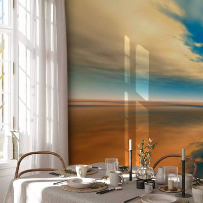 Wall Murals with the big Moon in blue tones - Long Road, 60599 G-ART