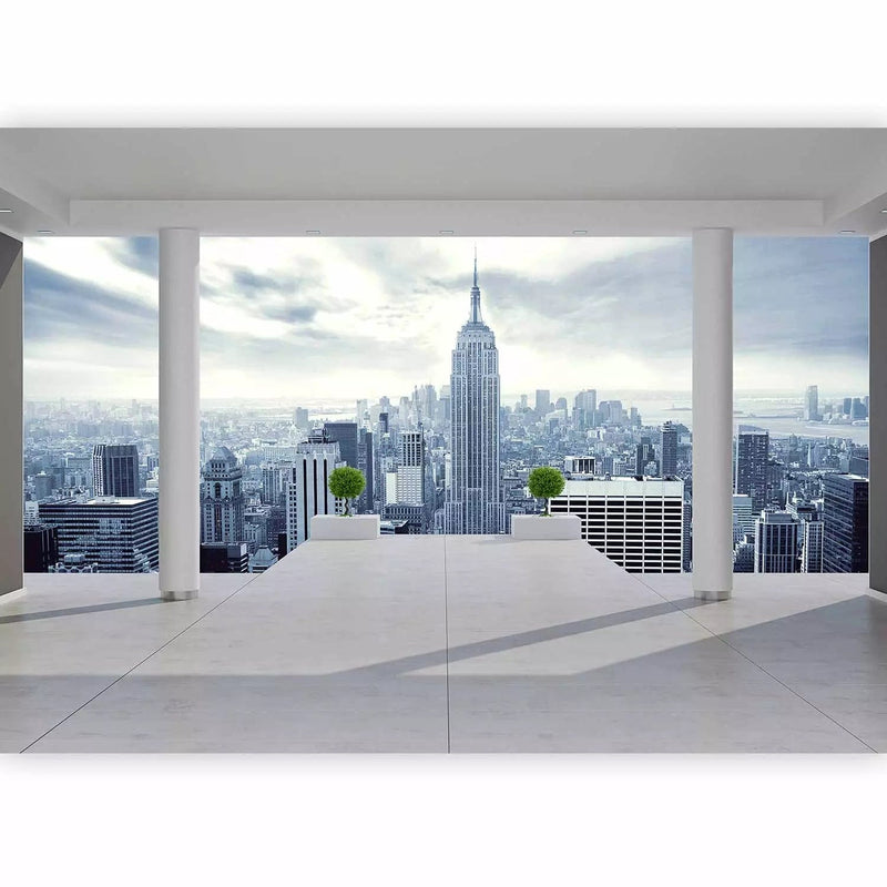 Wall Murals With New York in Blue Tones - Cold City, 61654 G -Art