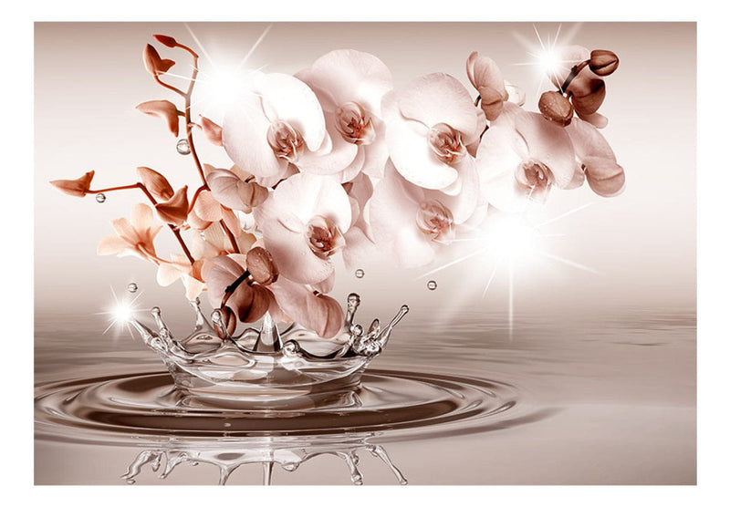 Fototapetes ar orhidejām siltos toņos - Maiguma pieskāriens, 71773 G-ART