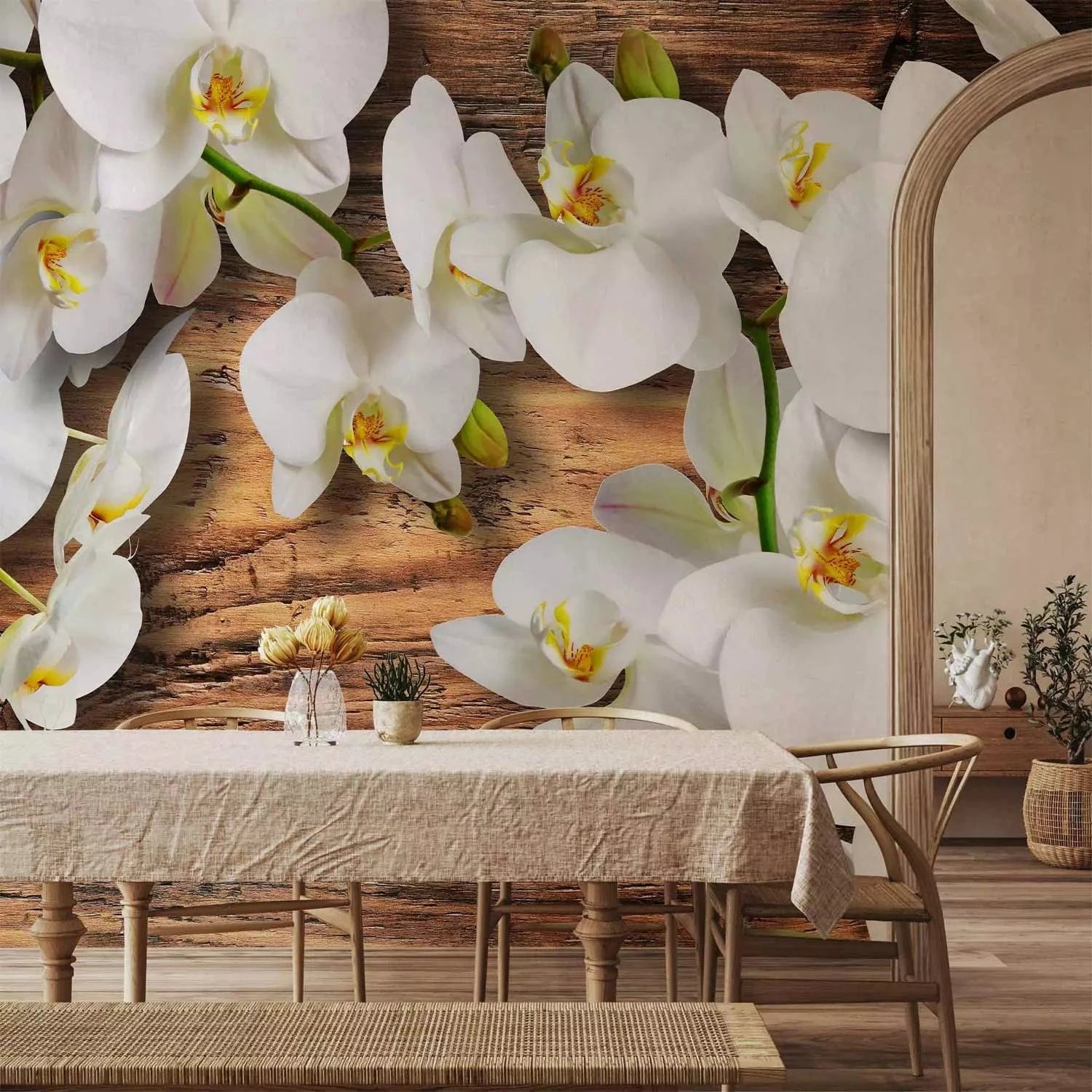 Fototapetes ar orhidejām - Sniegbaltās orhidejas, 60629 G-ART