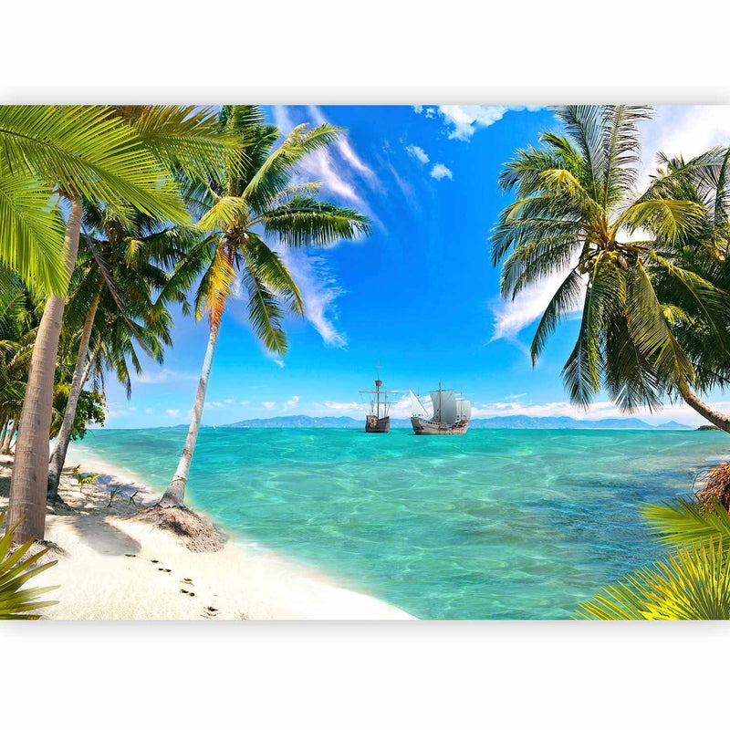 Natural Wall Murals with palms - missing ships - 61666g -art