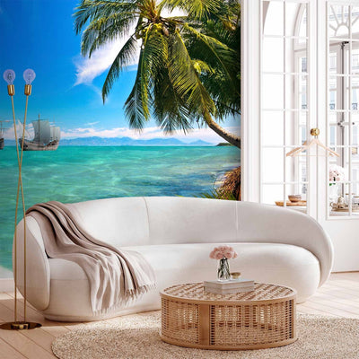 Natural Wall Murals with palms - missing ships - 61666g -art