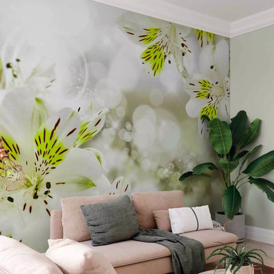 Wall Murals with spring flowers in green shades - a princess from the south G -art