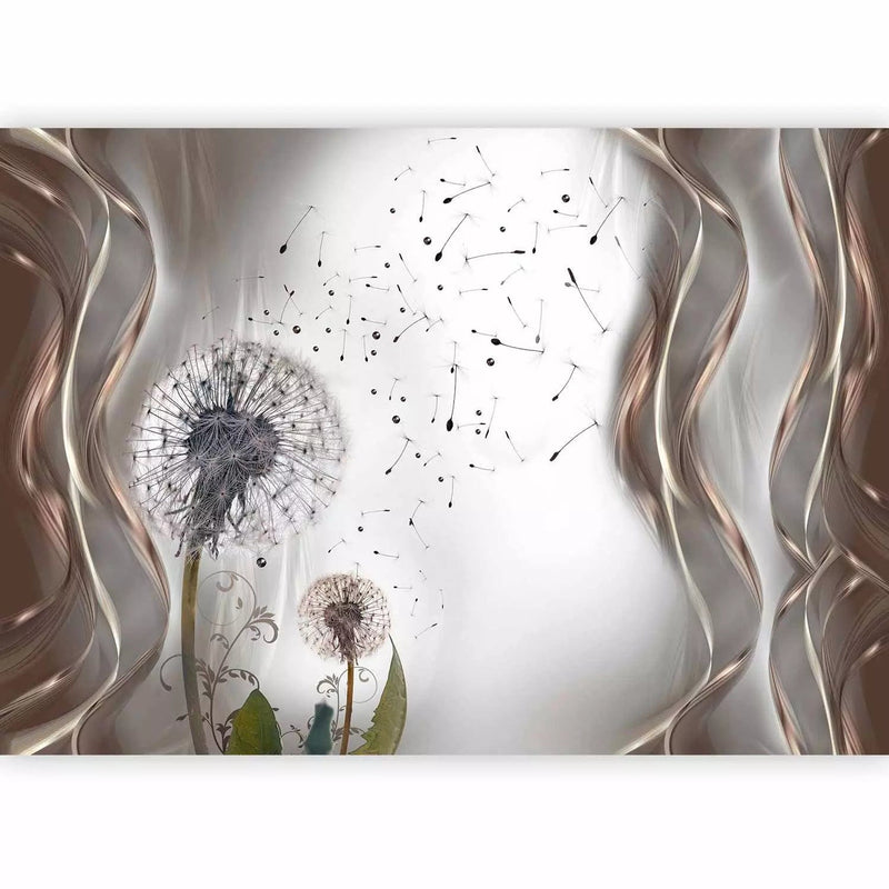 Wall Murals - Dandelion motif on a bright background with romantic waves G-art