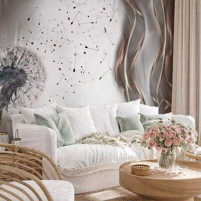 Wall Murals - Dandelion motif on a bright background with romantic waves G-art