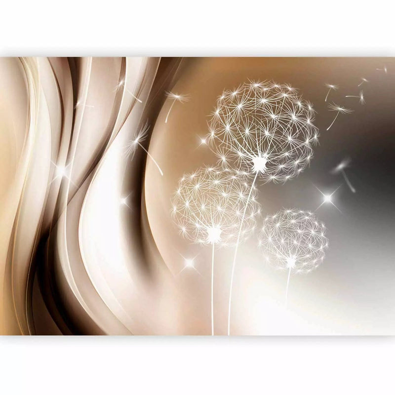 Wall Murals - White dandelions on the background with a gentle glow effect on G-art