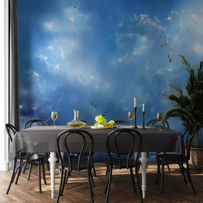 Wall Murals with dandelions in blue shades - nature magic - 97285 G -art