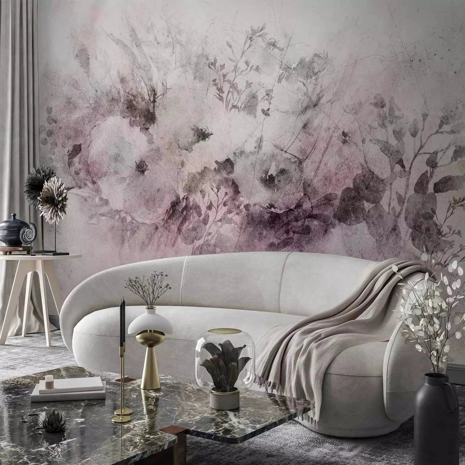 Fototapetes ar pļavas ziediem - Vasaras pļavas ainava (rozā toņos) G-ART