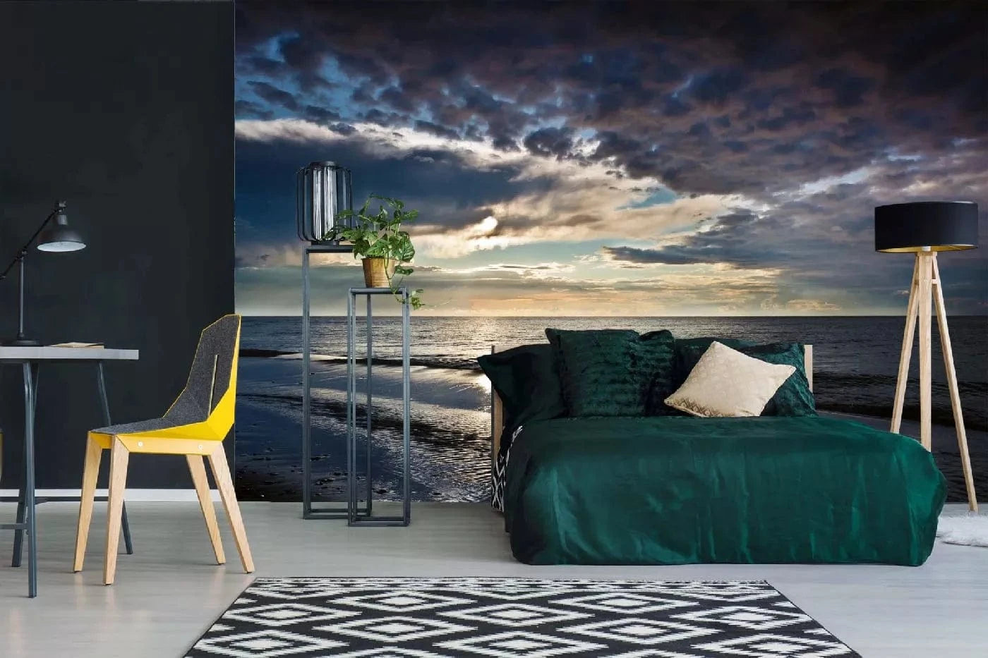 Fototapetes ar pludmali - Debesis tumši zilos toņos, 375x250 cm D-ART