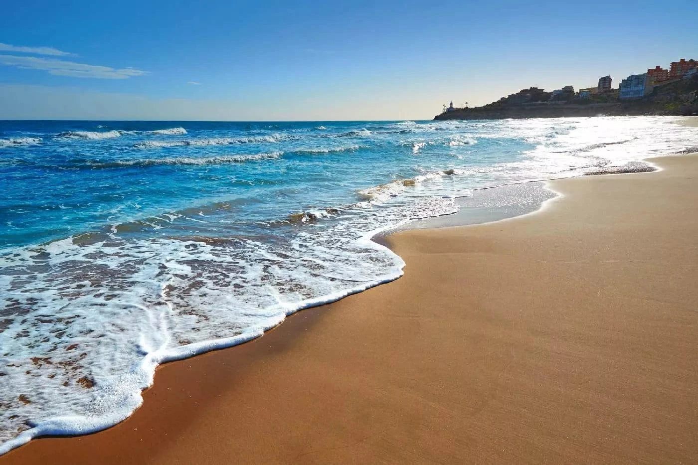 Fototapetes ar pludmali - Kurella pludmale, bēsa, zila, 375x250 cm D-ART