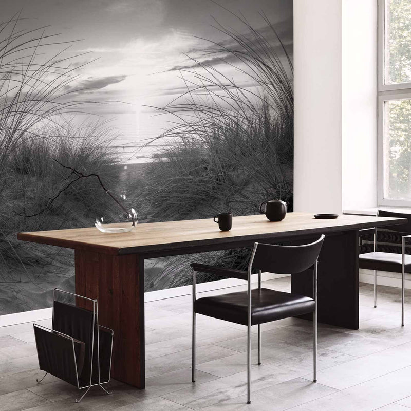 Wall Wall Murals with beach - nature - beach (black and white) - 61606g -art