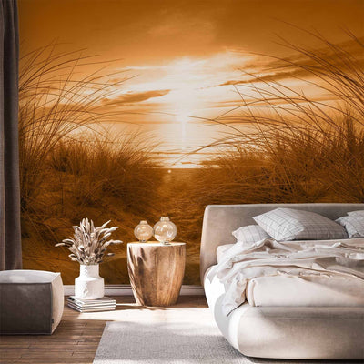 Wall Murals with a beach - a beach with juicy grass and a sea view of G -art