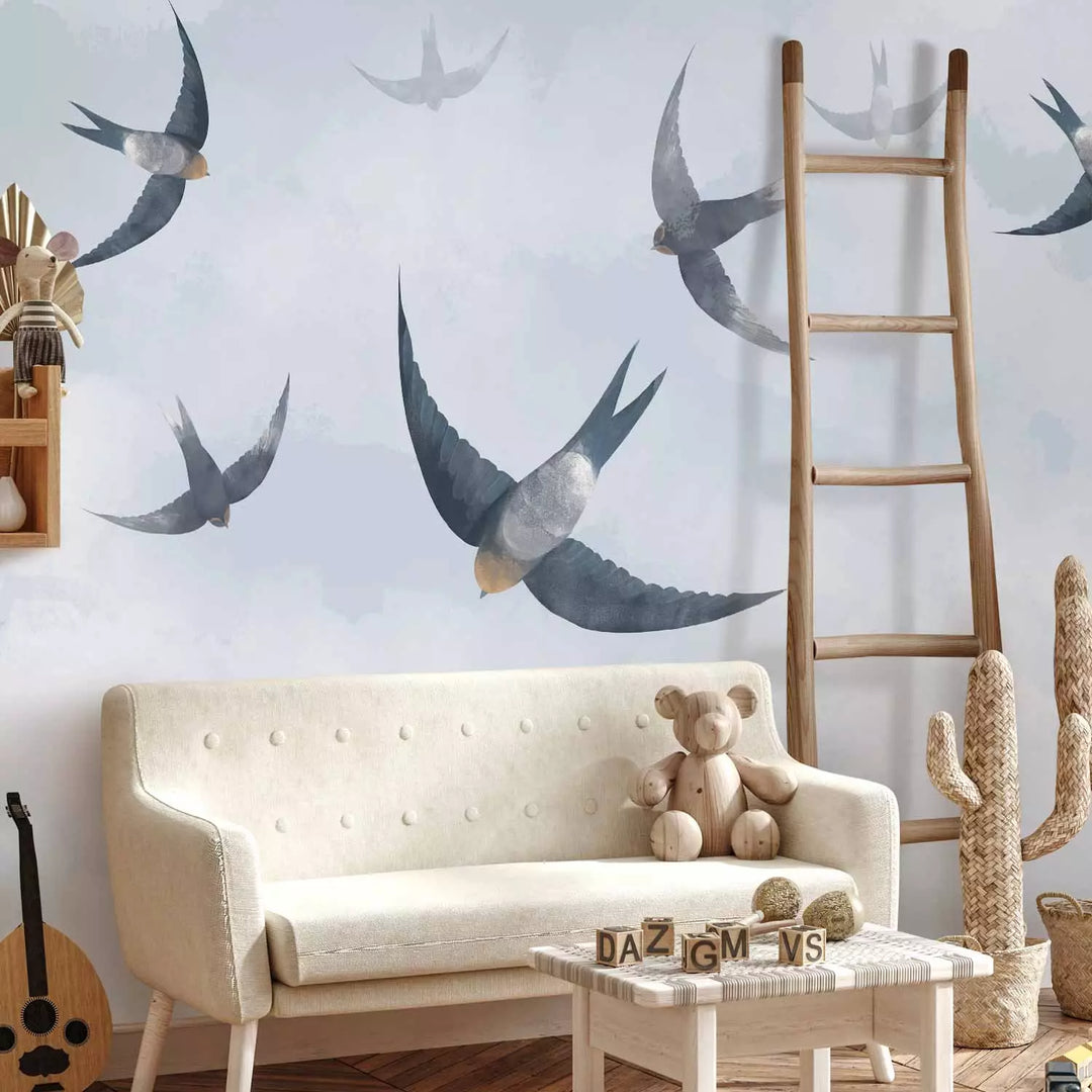 Fototapetes ar putniem - Putni uz mierīga zila debesu fona - 143791 G-ART