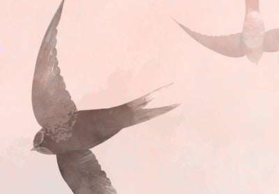 Fototapetes ar putniem - Lakstīgalas zili-rozā debesīs, 143792 G-ART