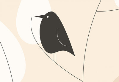Fototapetes ar putniem - Putnu dziesmas, krēmkrāsā, 143750 G-ART