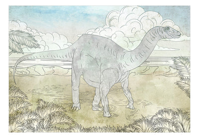 Fototapetes - Ar roku zīmēts dinozaurs pasteļkrāsāsās, 149237 G-ART