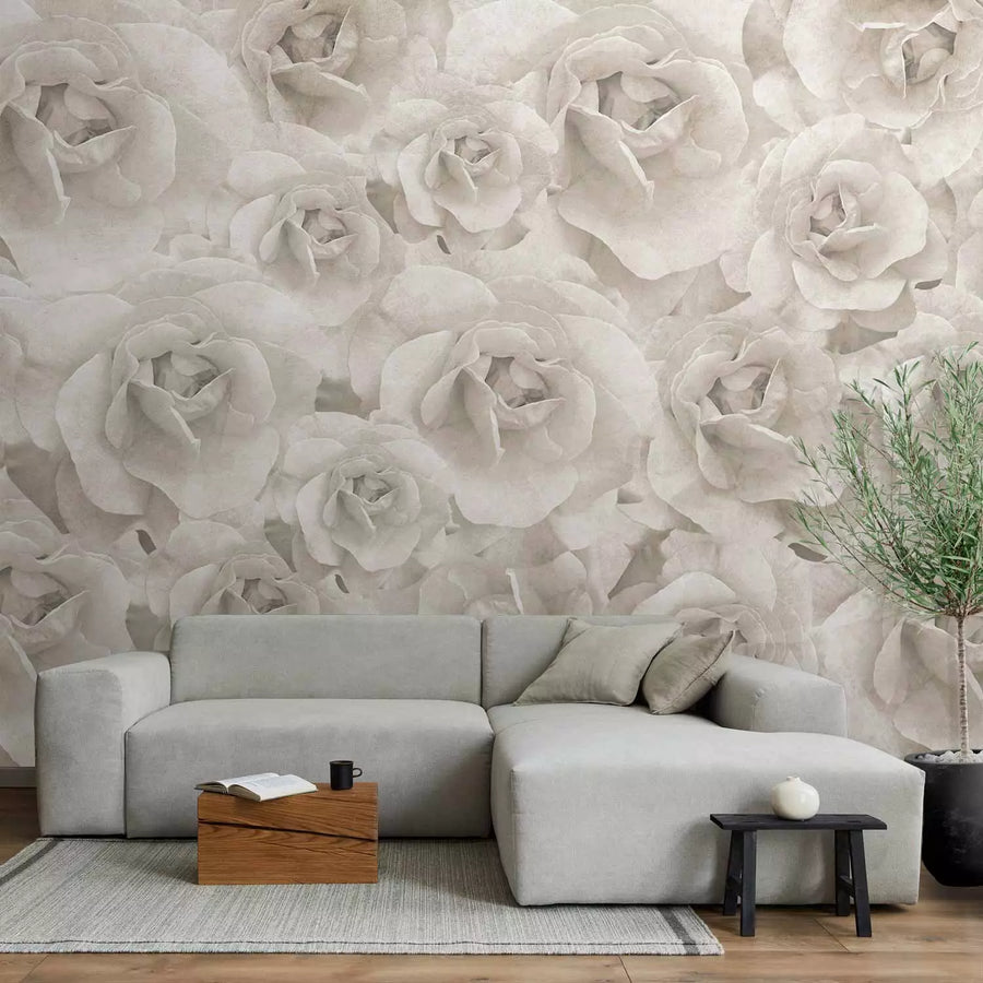 Fototapetes ar rozēm gaiši pelēkā krāsā - Dabas skaistums - 143819 G-ART