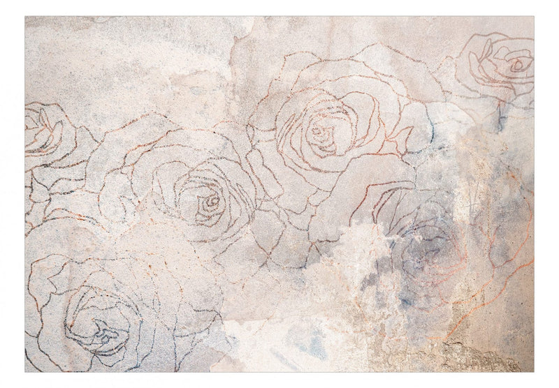 Fototapetes ar rozes siluetu uz abstrakta fona, Ziedu debesis, 143732 G-ART