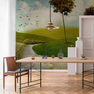 Wall Murals with birds above two beautiful trees - the best choice G-ART