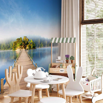 Wall Murals with a beautiful scenery in blue - mysterious island, 61609 G -art