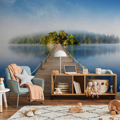 Wall Murals with a beautiful scenery in blue - mysterious island, 61609 G -art