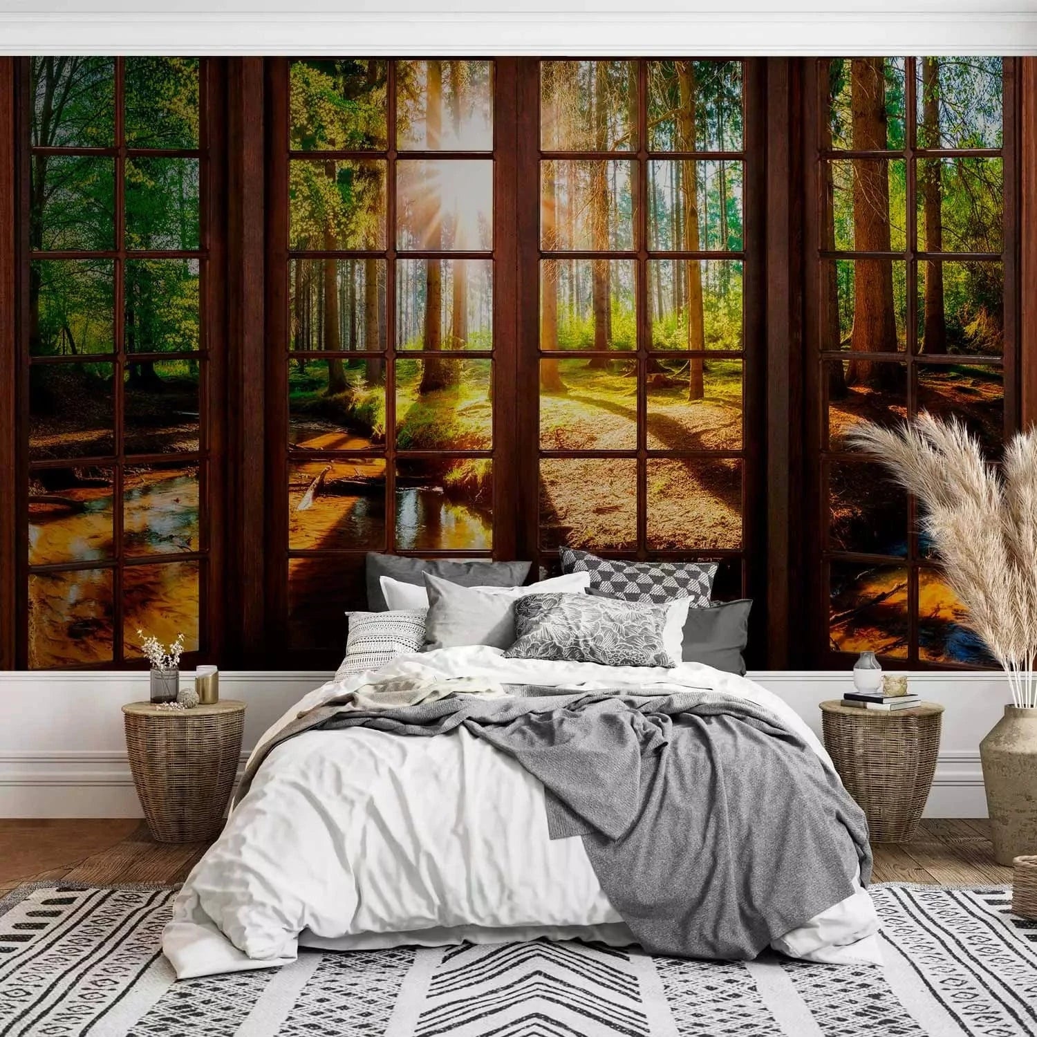 Fototapetes ar skaistu meža skatu un telpisku ilūziju - Meža terase G-ART