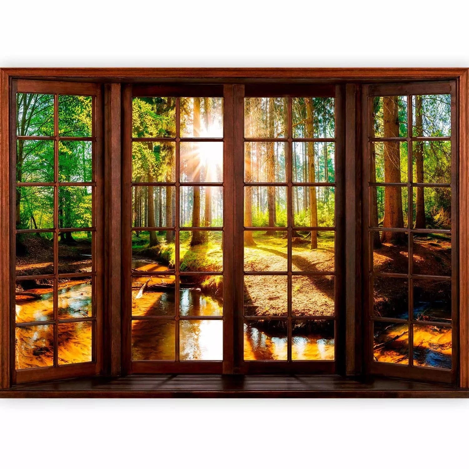 Fototapetes ar skaistu meža skatu un telpisku ilūziju - Meža terase G-ART