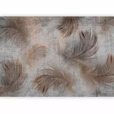 Wall Murals with feathers in beige and warm grey - Breeze - 138236 G-ART