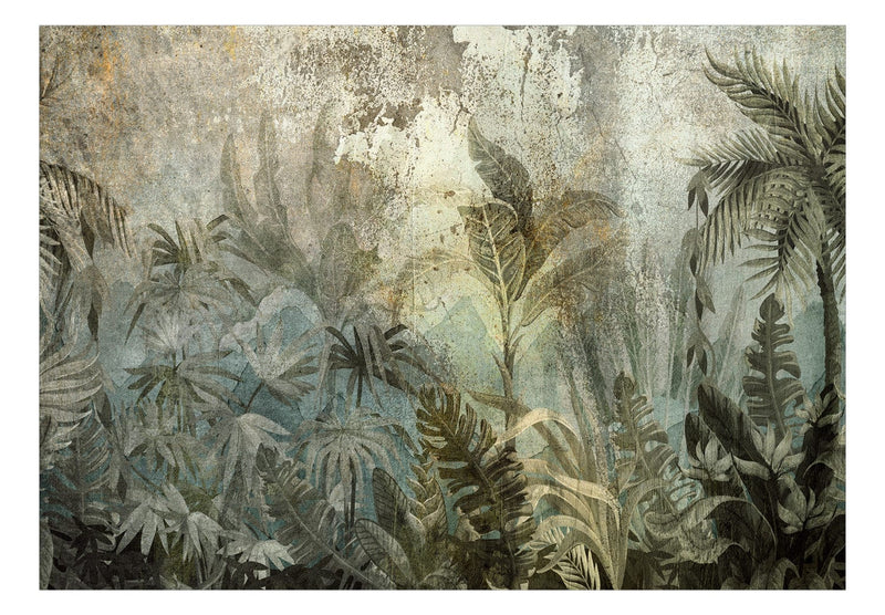 Wall Murals with tropical jungle in dark green shades, 142593 G-ART