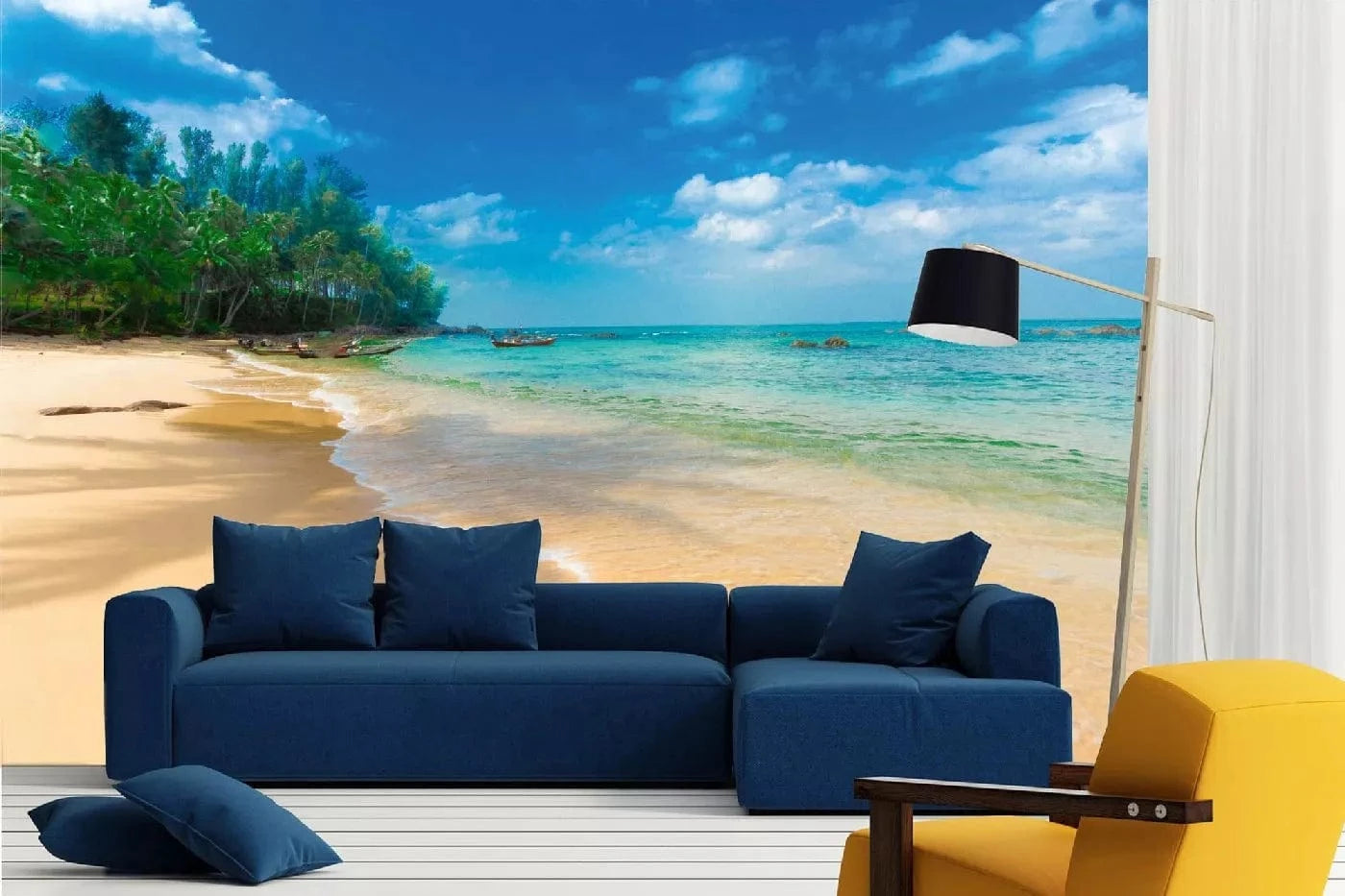 Fototapetes ar tropisko skatu - Andamani un Nikobari salas, zila, zaļa D-ART