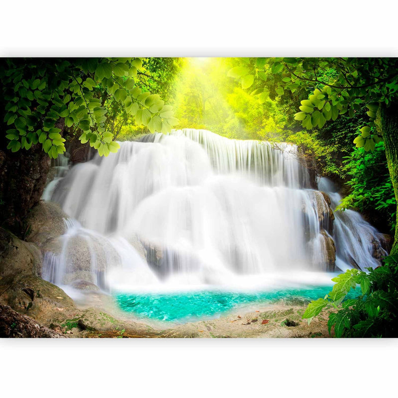 Wall Murals with waterfall - landscape with a flowing waterfall in the middle of the forest, 60064 G -art